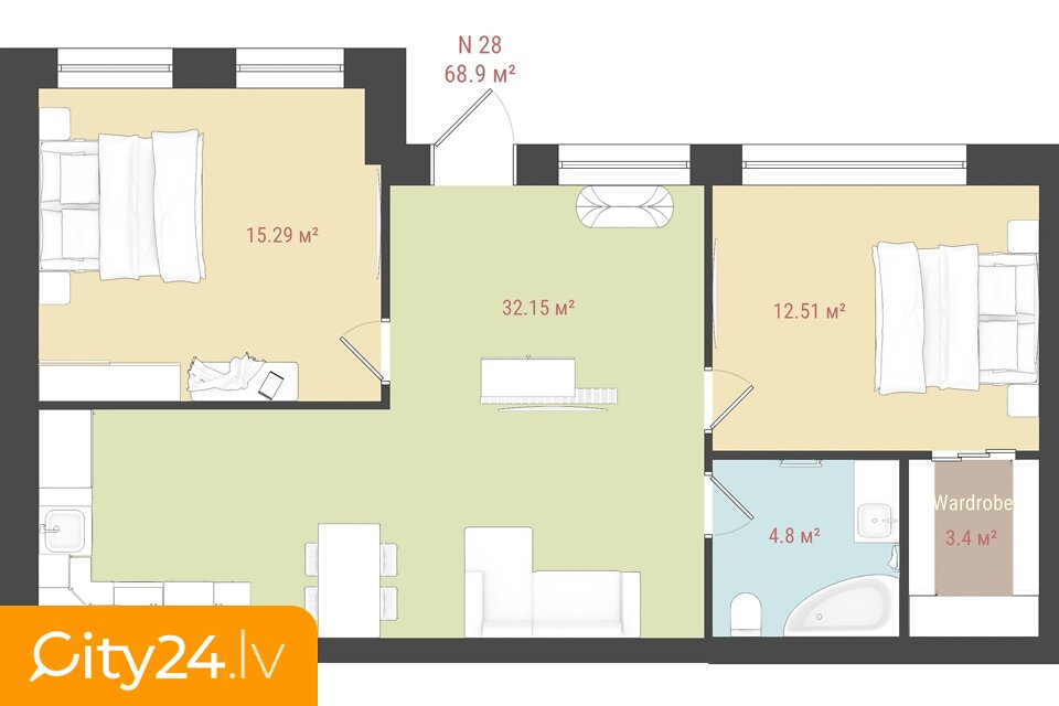 Buru iela, 17A, -28, Torņakalns, Rīga