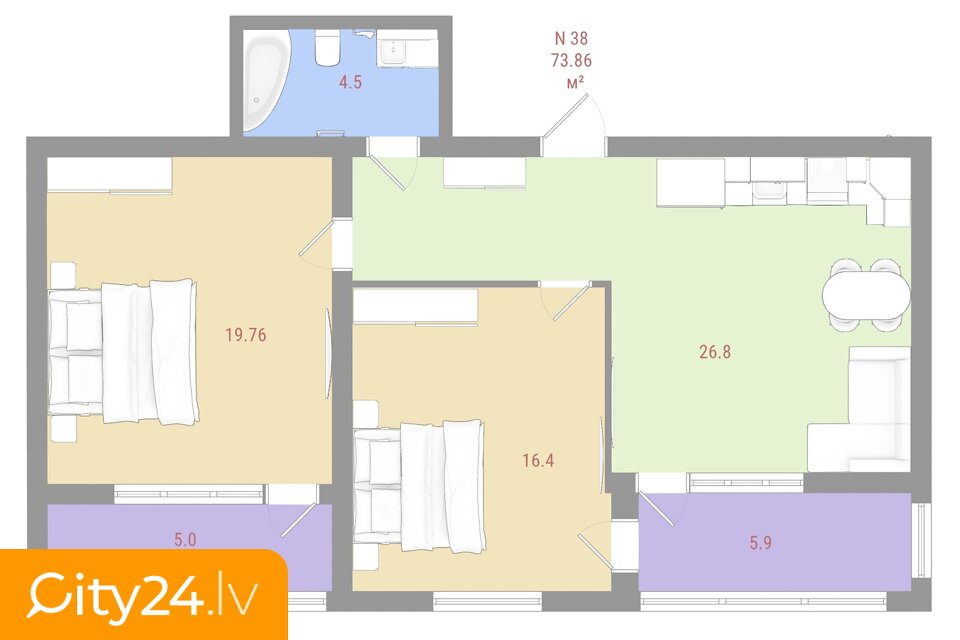 Buru iela, 17A, -38, Torņakalns, Rīga